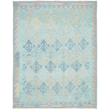 Tappeto Kilim Afghanistan Astratto Blu Azzurro 155x197 Cm