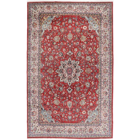 Tappeto Mahal Persia Medaglione Rosso Crema 320x510 Cm