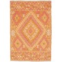 Tappeto Kilim Afghanistan Geometrico Arancio Rosa 100x146 Cm