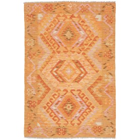 Tappeto Kilim Afghanistan Geometrico Arancio Rosa 101x150 Cm