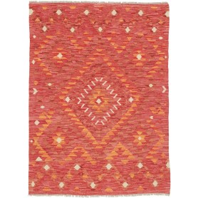 Tappeto Kilim Afghanistan Geometrico Corallo Arancio 106x144