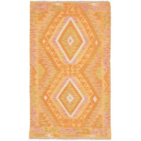 Tappeto Kilim Afghanistan Astratto Arancio Rosa 98x165 Cm