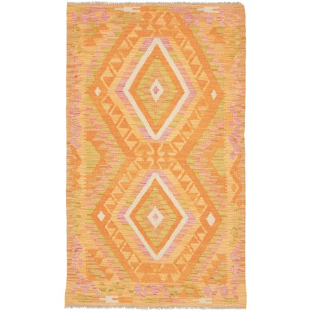 Tappeto Kilim Afghanistan Astratto Arancio Rosa 98x165 Cm