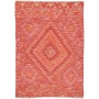 Tappeto Kilim Afghanistan Geometrico Rosso Arancione 106x150