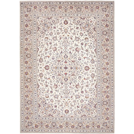 Tappeto Kashan Persia Medaglione Avorio Blu 250x357 Cm