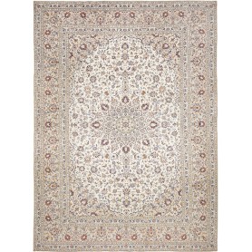 Tappeto Kashan Persia Medaglione Crema Blu 290x403 Cm