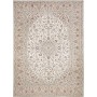Tappeto Kashan Persia Medaglione Crema Blu 290x403 Cm
