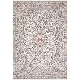 Tappeto Kashan Persia Medaglione Crema Blu 245x360 Cm