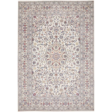 Tappeto Kashan Persia Medaglione Crema Blu 245x360 Cm