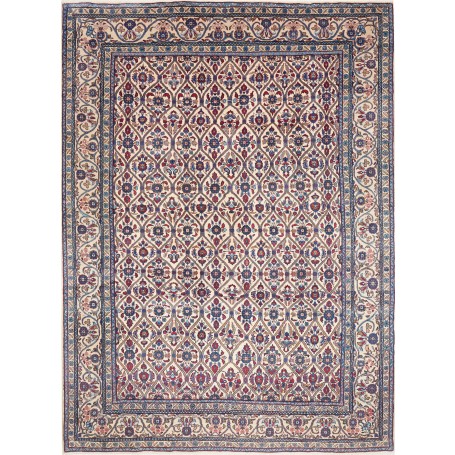 Tappeto Kashan Persia Floreale Crema Blu 245x335 Cm