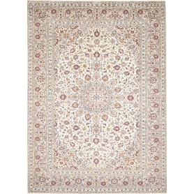 Tappeto Kashan Persia Medaglione Crema Rosso 253x340 Cm