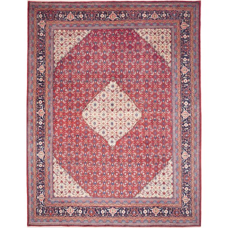 Tappeto Sarough Persia Medaglione Rosso Crema 300x400 Cm