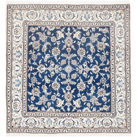 Tappeto Nain Kashmar Persia Floreale Blu Crema 195x203 Cm
