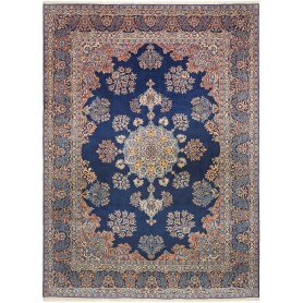 Tappeto Kerman Persia Medaglione Blu Arancio 257x350 Cm