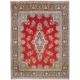 Tappeto Kerman Persia Medaglione Rosso Blu 295x396 Cm