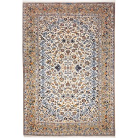 Tappeto Kashan Persia Medaglione Avorio Blu 271x395 Cm