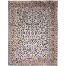 Tappeto Kashan Persia Floreale Verde Salvia Beige 305x412 Cm