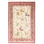 Tappeto Ghom Seta Persia Floreale Crema Rosso 133x208 Cm