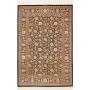 Tappeto Ghom Seta Persia Floreale Nero Beige 100x151 Cm