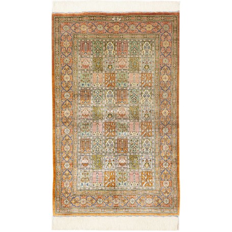 Tappeto Ghom Seta Persia Astratto Arancio Pastello 77x123 Cm