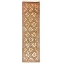 Tappeto Ghom Seta Persia Floreale Crema E Marrone 75x288 Cm