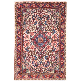 Tappeto Medaglione Crema Rosso 72x110 Cm