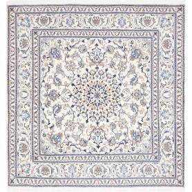 Tappeto Nain Kashmar Persia Medaglione Avorio Blu 200x203 Cm