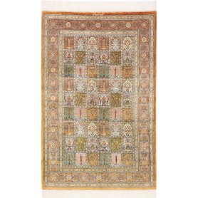 Tappeto Ghom Seta Persia Floreale Beige Oro 97x152 Cm