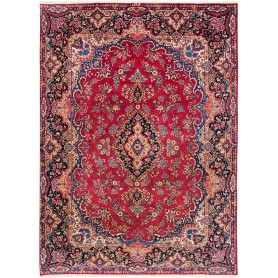 Tappeto Kerman Persia Medaglione Rosso Blu 251x336 Cm