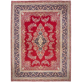 Tappeto Kerman Persia Medaglione Rosso Blu Notte 300x402 Cm