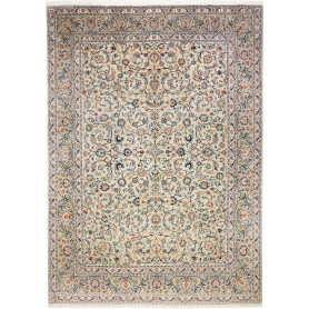 Tappeto Kashan Persia Medaglione Crema Blu 275x385 Cm