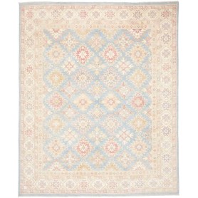 Tappeto Kazak Afghanistan Astratto Celeste Beige 246x298 Cm
