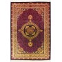Tappeto Ghom Seta Persia Medaglione Amaranto Nero 156x231 Cm