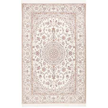 Tappeto Nain 6la Persia Medaglione Avorio Marrone 166x260 Cm