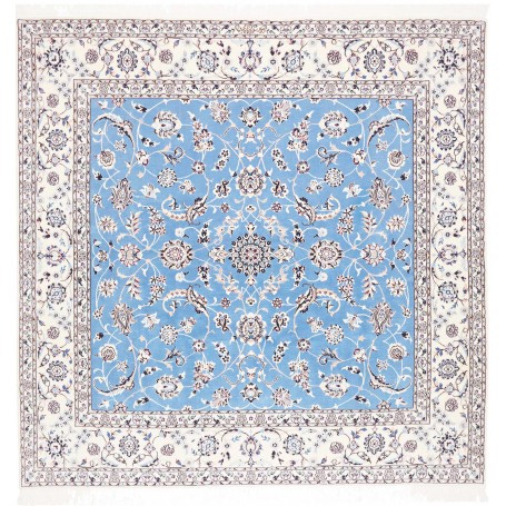 Tappeto Nain 6la Persia Medaglione Azzurro Avorio 208x208 Cm