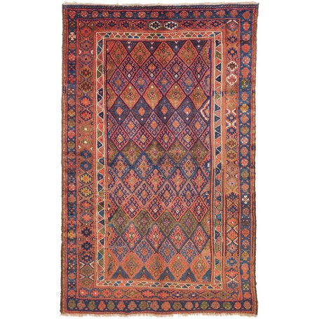 Tappeto Antico Geometrico Blu Arancio 162x265 Cm