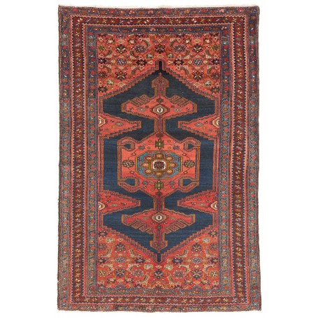 Tappeto Antico Geometrico Blu Terracotta 135x205 Cm