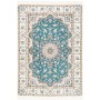 Tappeto Nain 6la Persia Medaglione Verde Acqua Crema 127x181