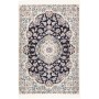 Tappeto Nain 9la Persia Medaglione Blu Avorio 103x154 Cm