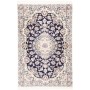 Tappeto Nain 9la Persia Medaglione Blu Avorio 101x157 Cm