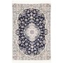 Tappeto Nain 6la Persia Medaglione Blu Notte Crema 81x124 Cm