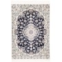 Tappeto Nain 6la Persia Medaglione Blu Scuro Bianco 78x118 C