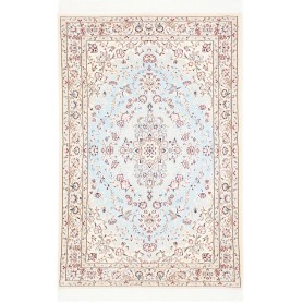 Tappeto Nain 6la Persia Medaglione Azzurro Crema 81x122 Cm