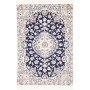 Tappeto Nain 6la Persia Medaglione Blu Avorio Celeste 76x115