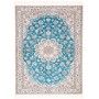 Tappeto Nain 6la Persia Medaglione Turchese Crema 109x145 Cm