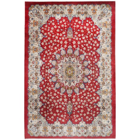 Tappeto Ardakan Persia Medaglione Rosso Crema 352x530 Cm