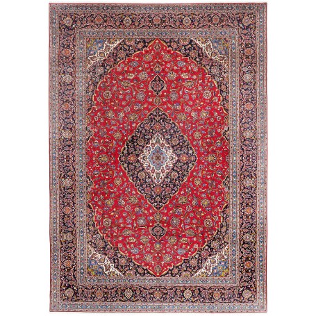 Tappeto Ardakan Persia Medaglione Rosso Blu Scuro 340x490 Cm