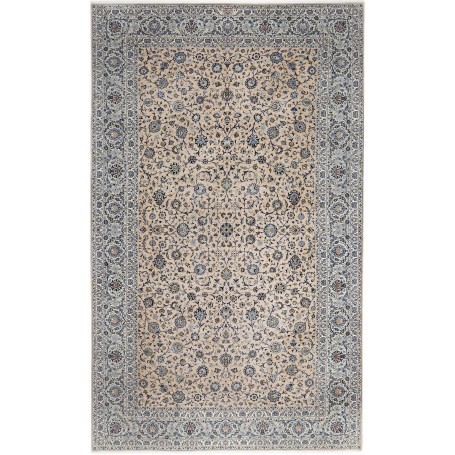 Tappeto Kashan Persia Floreale Crema Azzurro 305x505 Cm