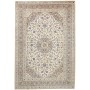 Tappeto Kashan Persia Medaglione Avorio Blu 252x367 Cm