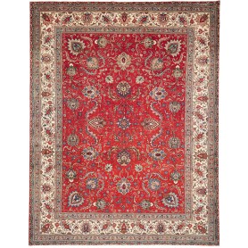 Tappeto Tabriz Persia Floreale Rosso Crema 300x385 Cm